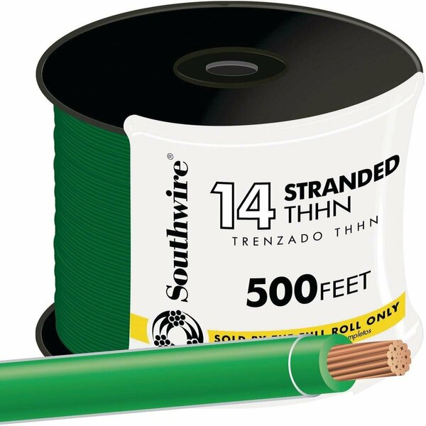 Southwire 500 Ft. 14 AWG Stranded Green THHN Electrical Wire 22959158